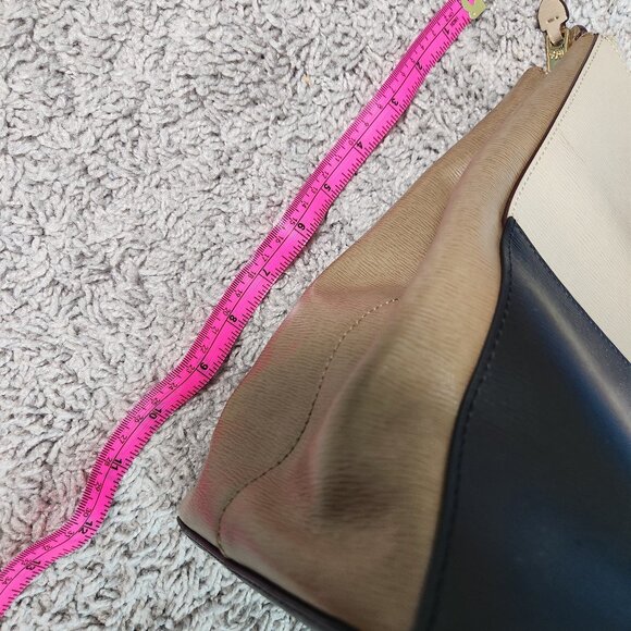 Lauren Ralph Lauren Two-Tone Leather Satchel double zip large - Picture 7 of 7